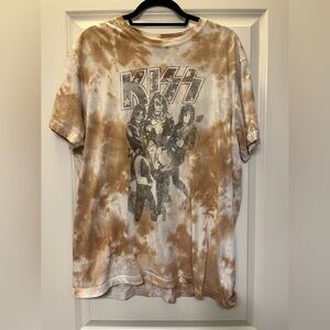 Kiss Brown and Cream Tie-Dye Shirt